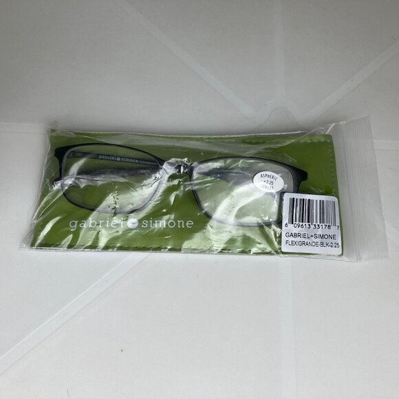 Gabriel + Simone Black Flexi-Grande Reading Glasses Men or Women Frame sz 2.25 - Picture 6 of 7
